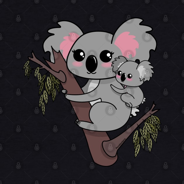 Kawaii koalas mother and baby by Pendientera